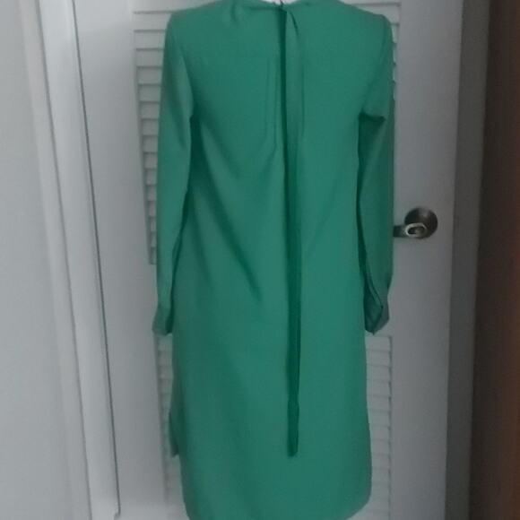 Merona Green Belted High Low Button Down Shirt Dress Pockets S Classic - Picture 2 of 8